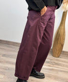 Pantalon barrel lie de vin