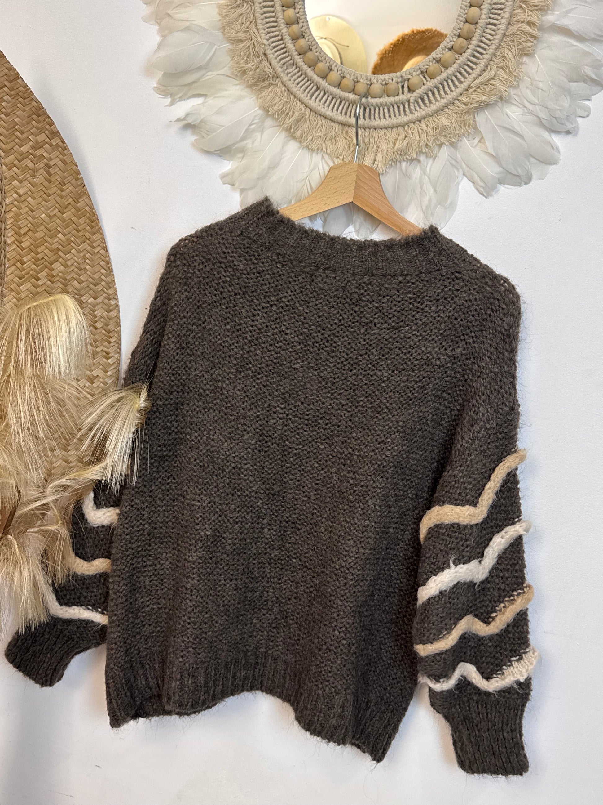 Pull d’hiver marron taupe