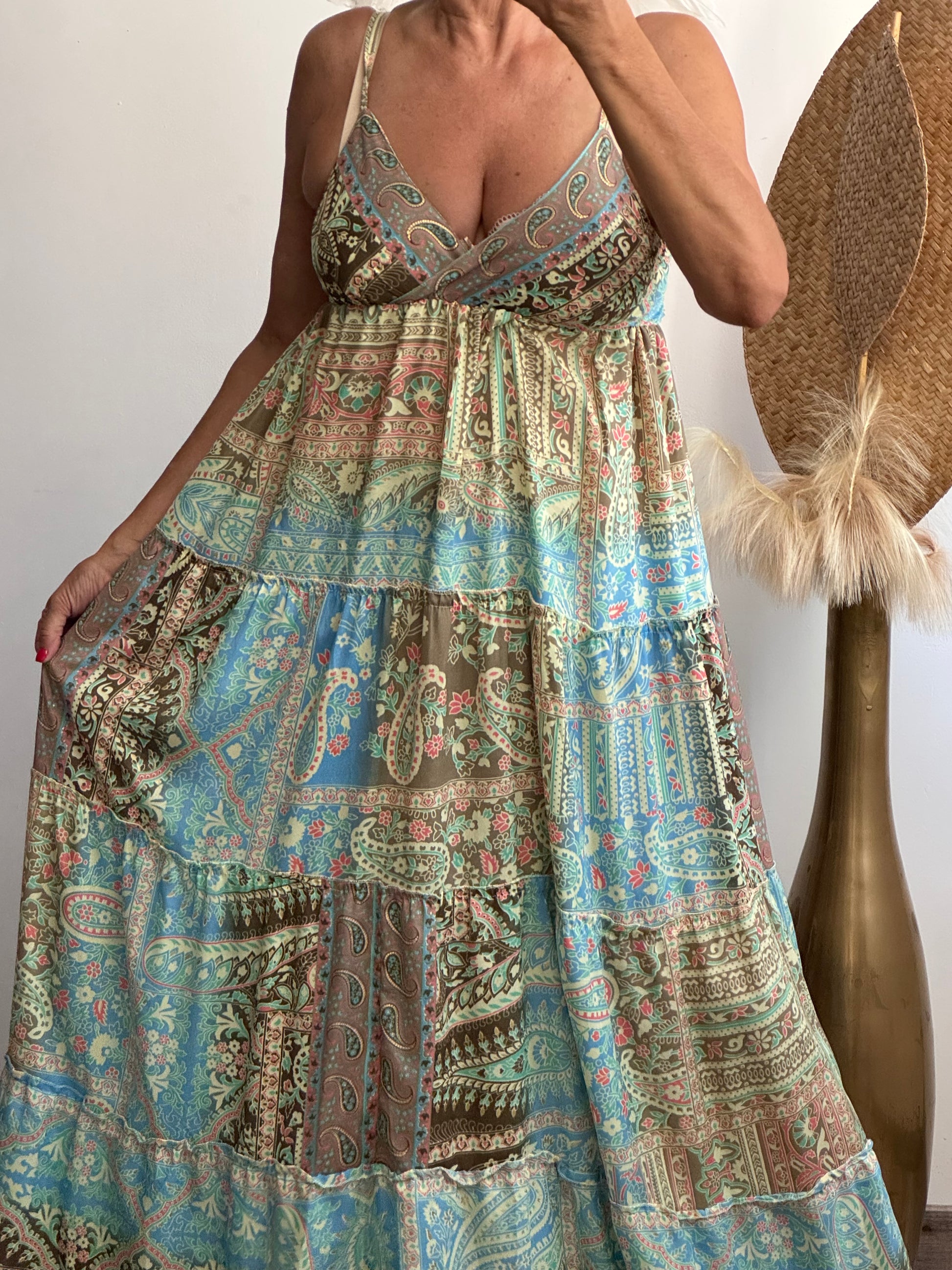 Robe en soie à bretelles
