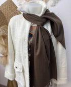 Écharpe cashmere marron