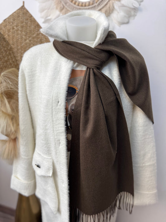 Écharpe cashmere marron