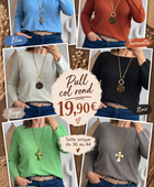 Pull maille col rond