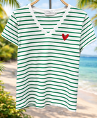 Teeshirt rayures vertes femme ❤️