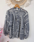 Blouse voile de coton bleue