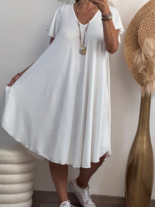 Robe d’été évasée blanche TU 40/48