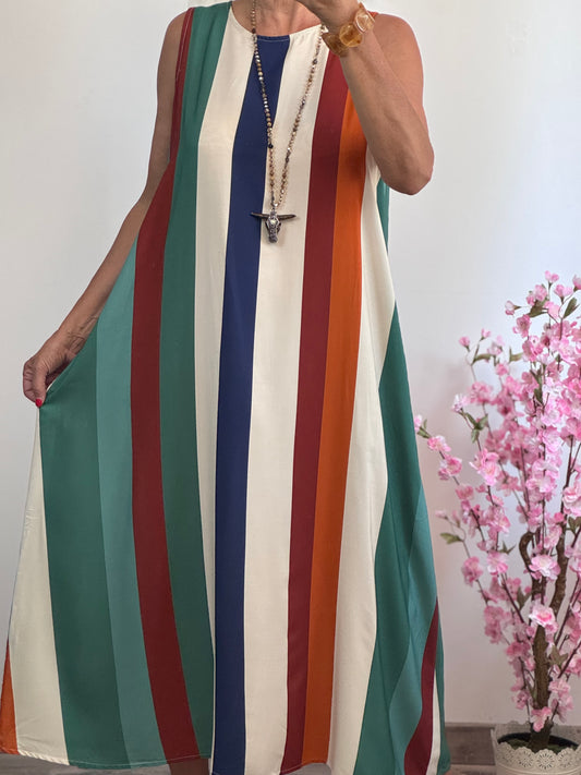 Robe longue Clara multicolore