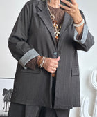 Veste blazer Alan marron fines rayures TU 40/48