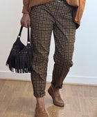Pantalon vichy marron