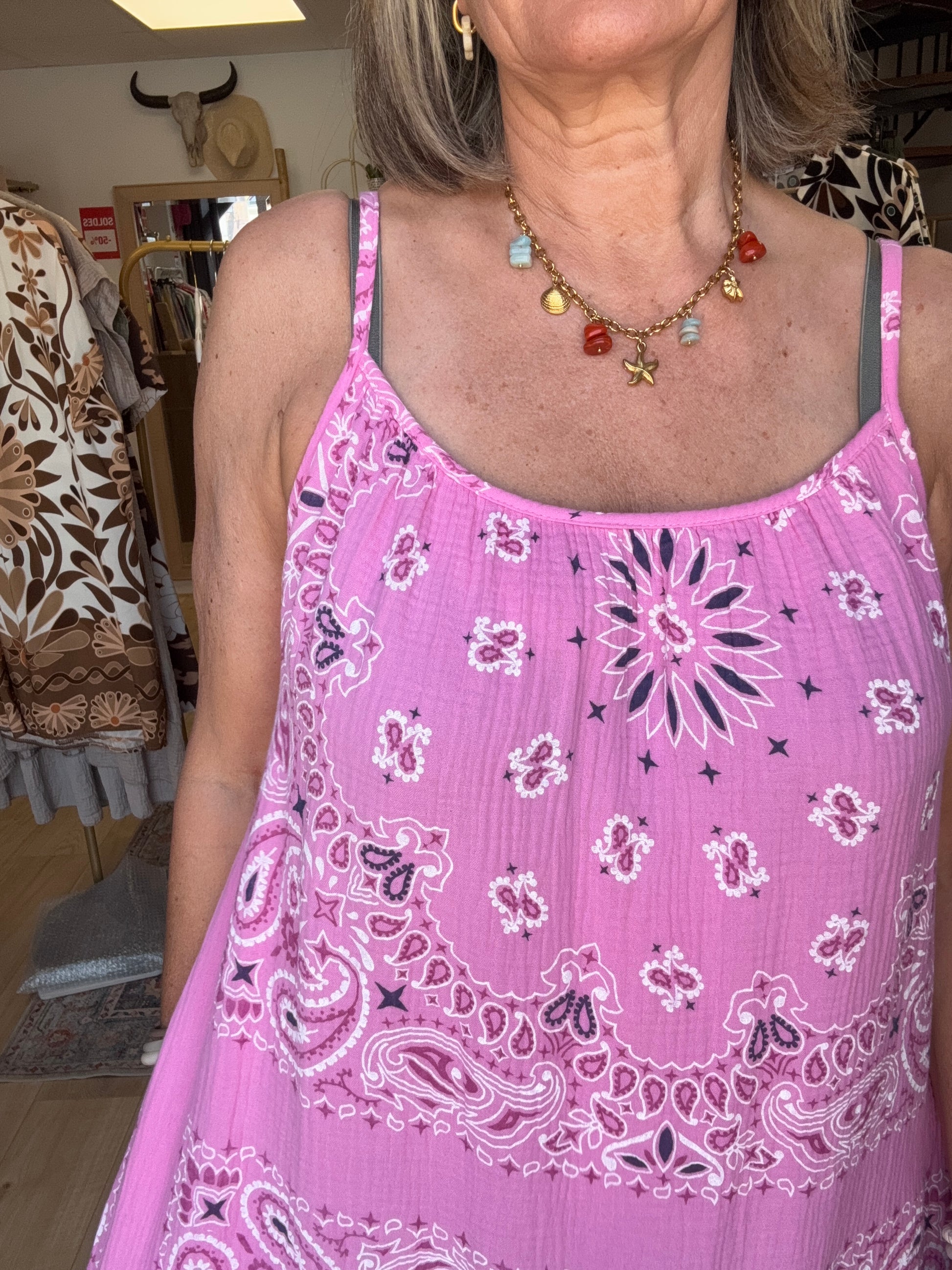 Robe bandana rose