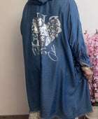 Veste longue casuel tencel bleue TU 44/50