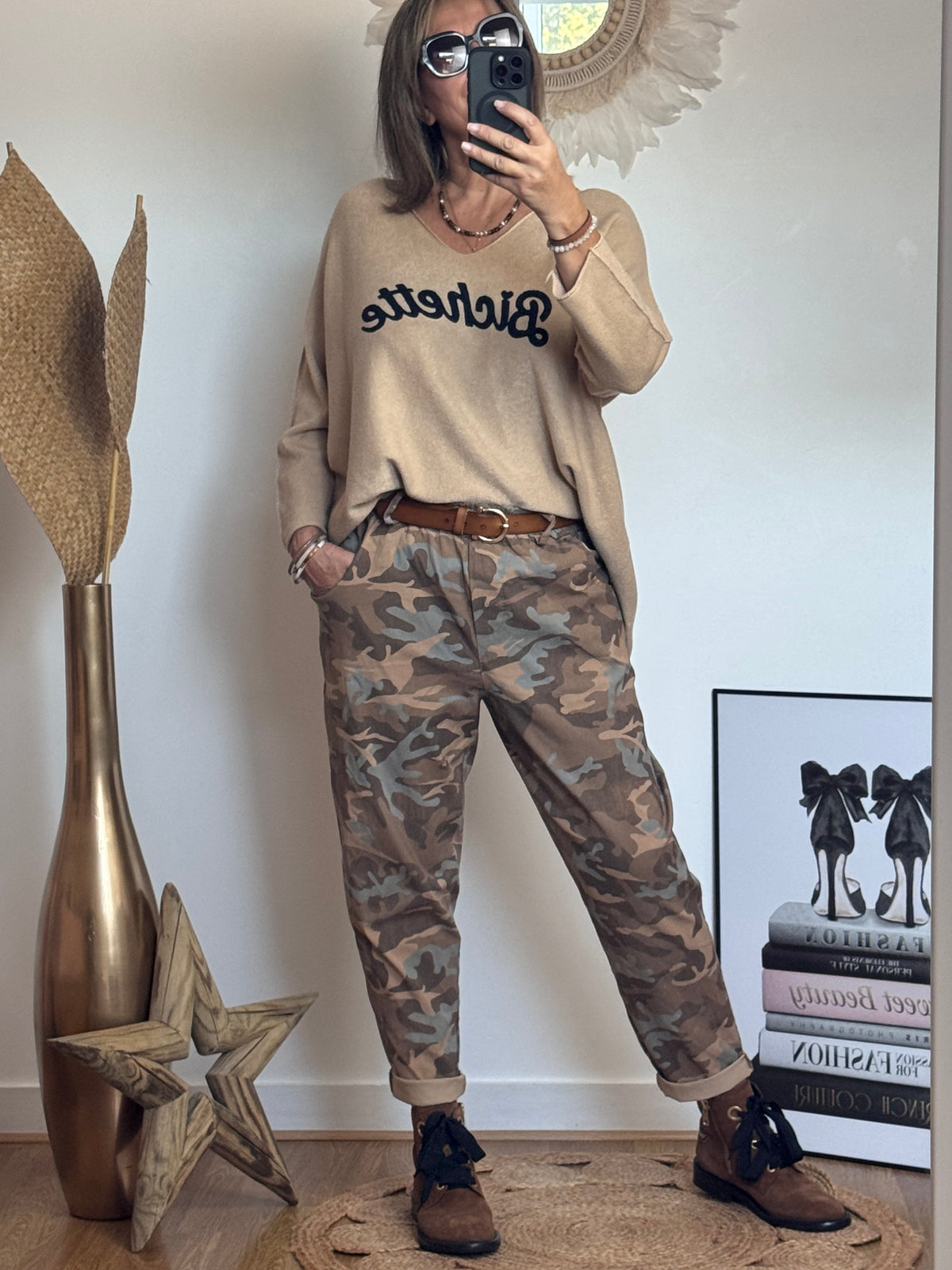Pantalon Dakota camouflage camel