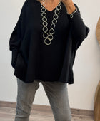 Pull Lucas oversize noir TU 44/54