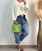 Sac cuir véritable vert