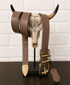Ceinture cuir véritable taupe