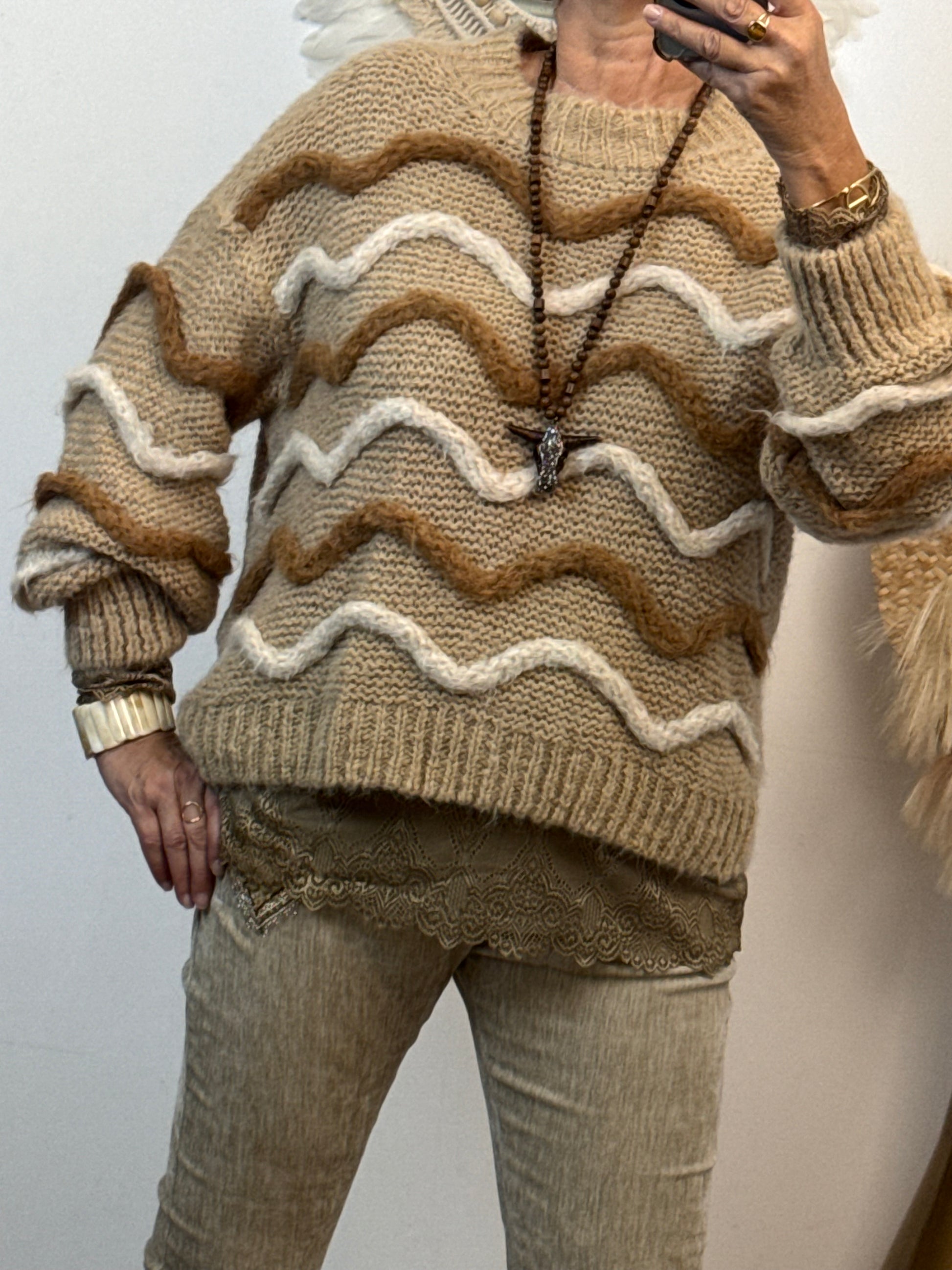 Pull d’hiver beige