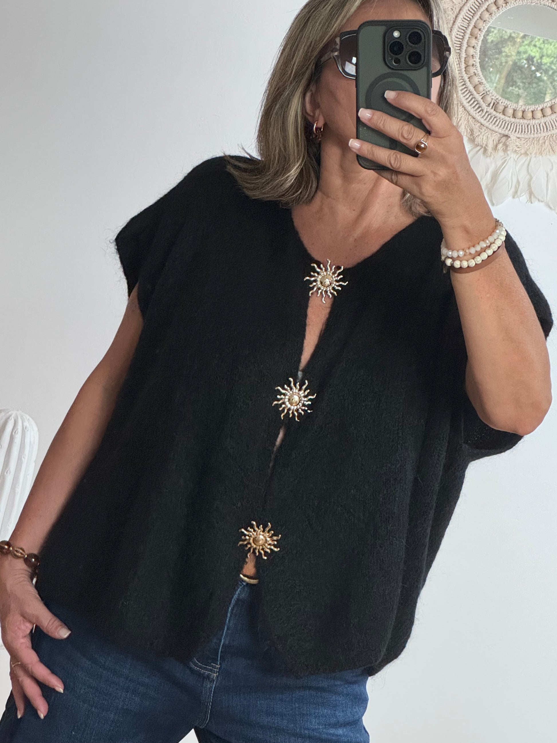 Gilet mohair noir