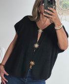 Gilet mohair noir