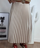 Jupe plissée beige dorée