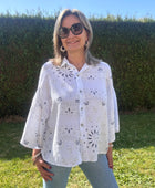 Chemise oversize bandana blanc