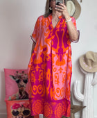 Robe fluide arabesque rose TU 40/48