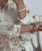 Chemise Jade floral beige