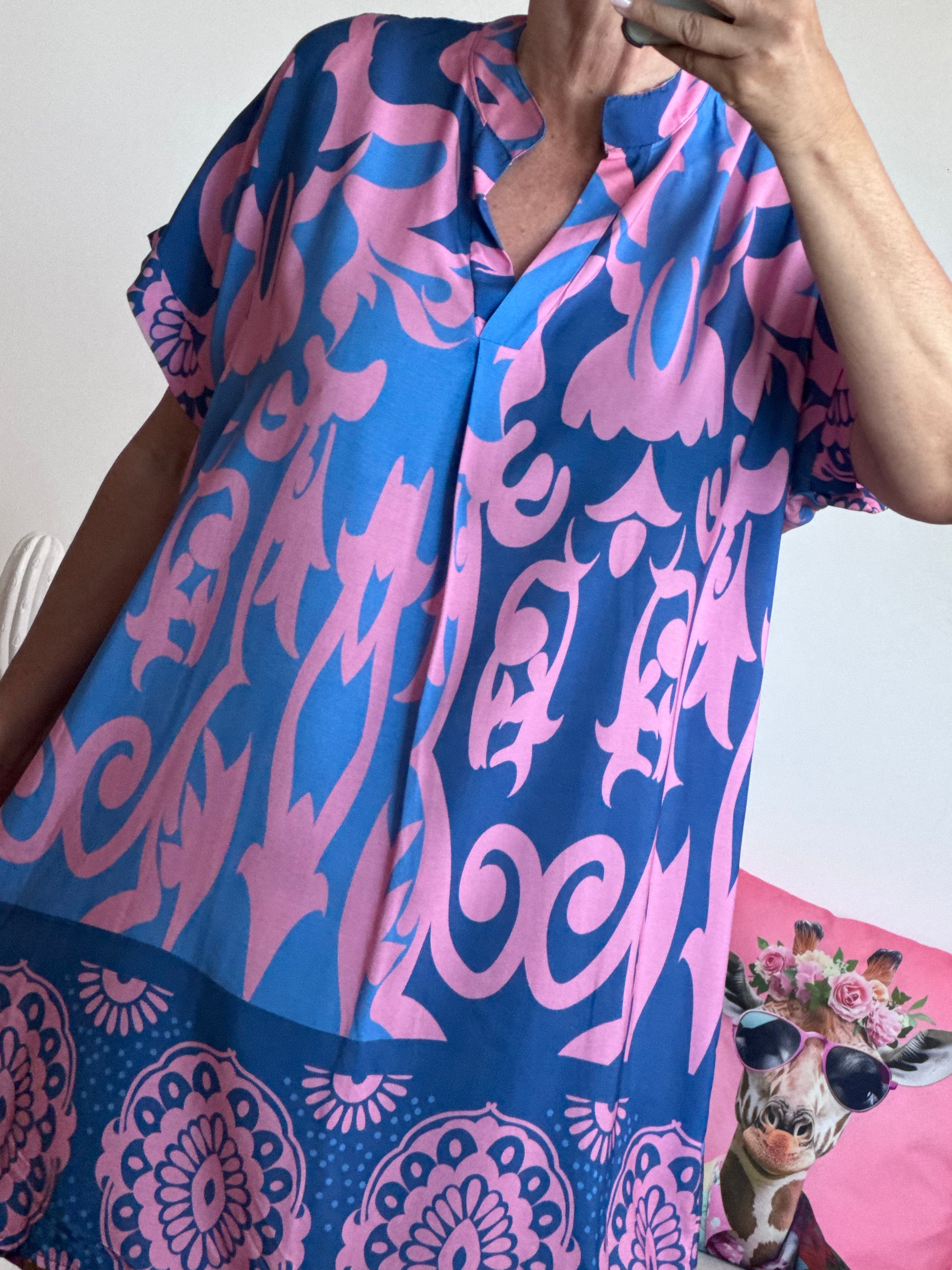 Robe Elisa bleue et rose