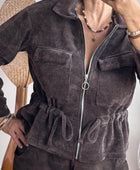 Veste velours milleraie marron