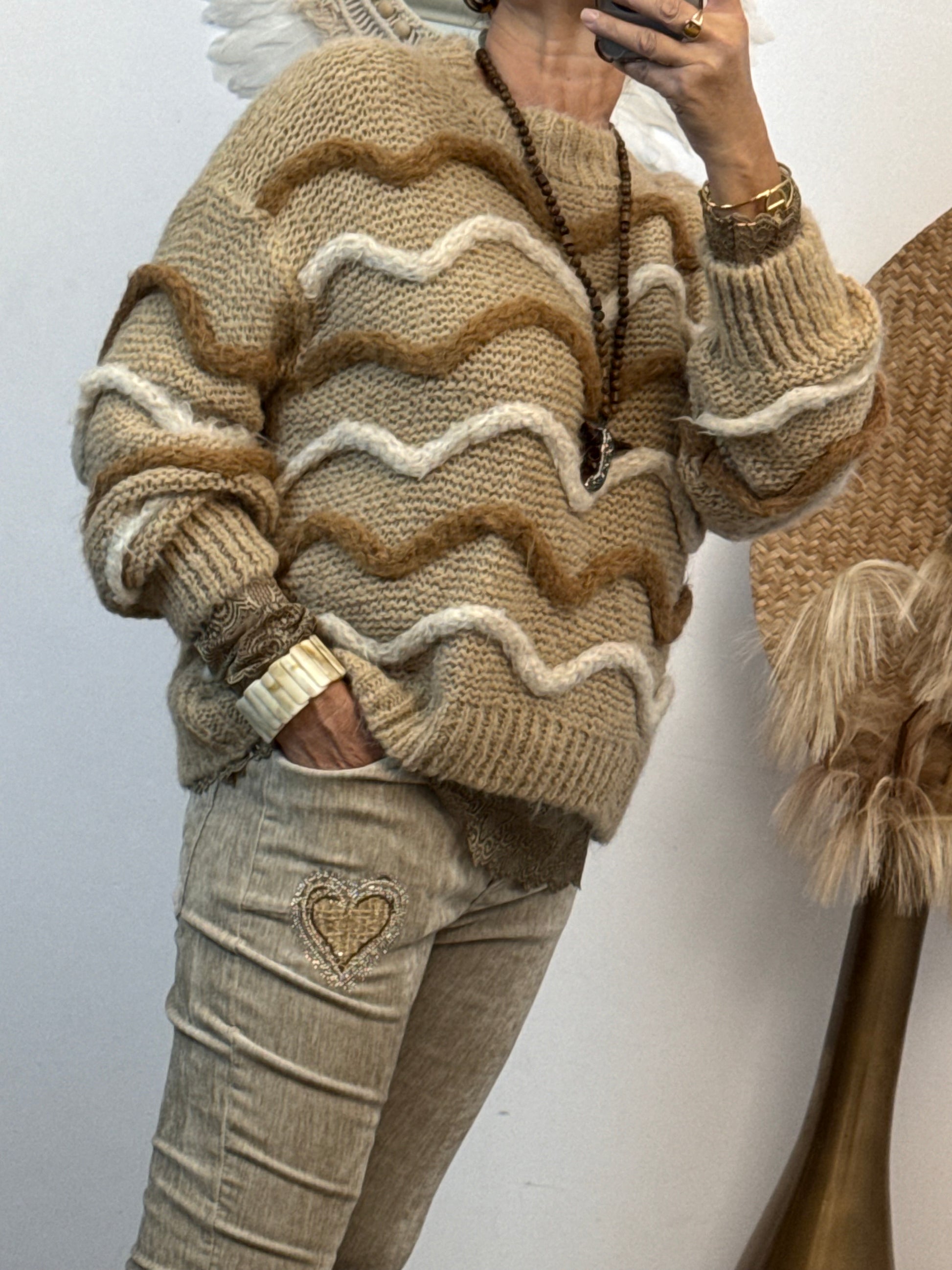 Pull d’hiver beige