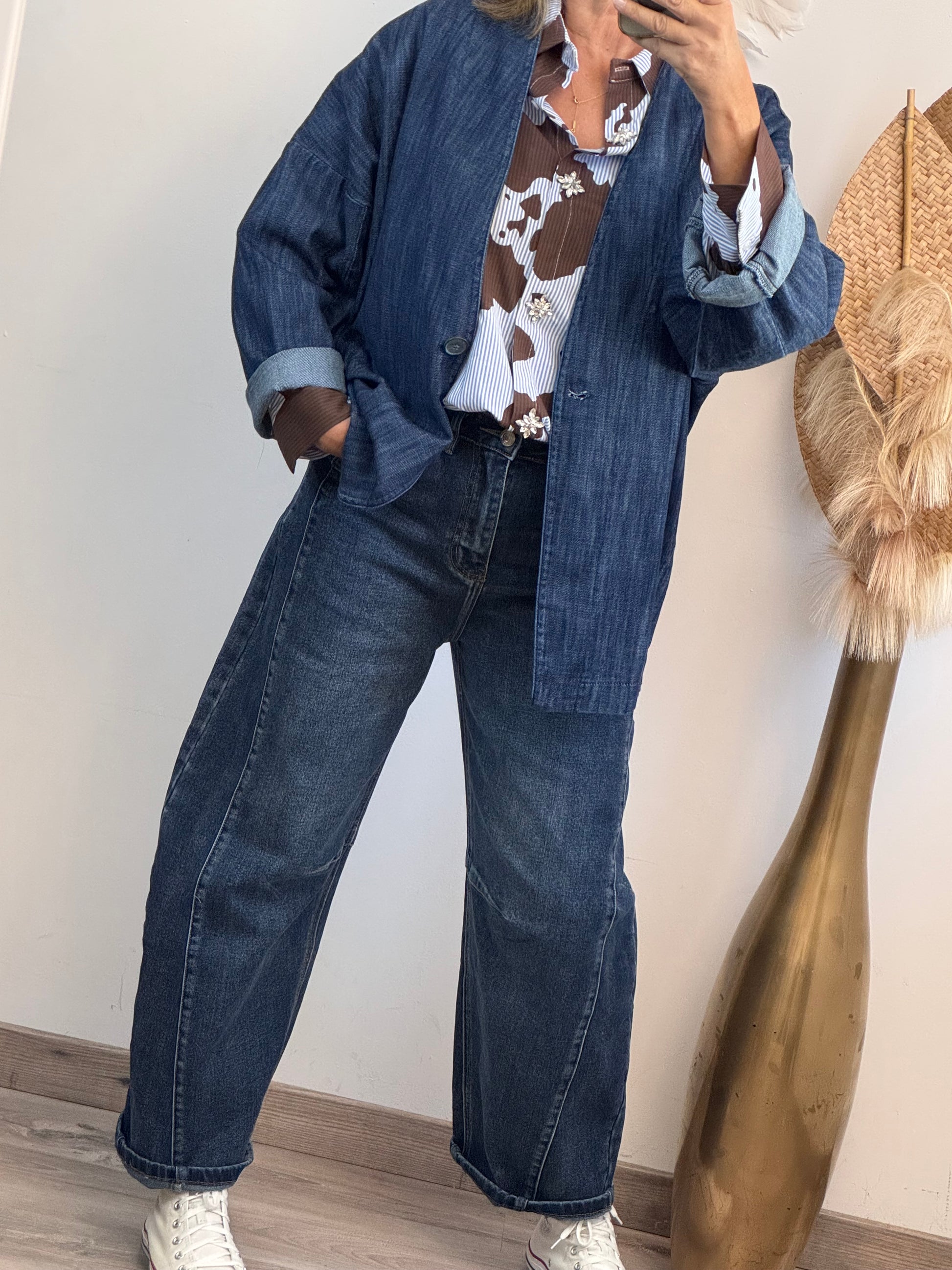 Veste blazer jean oversize