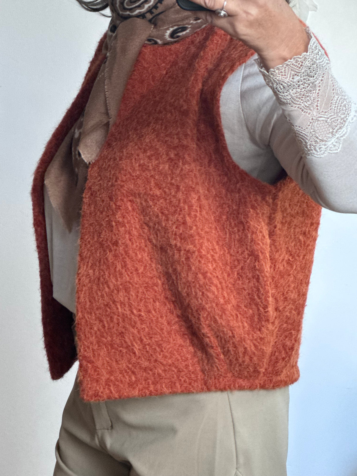 Veste sans manches terracotta