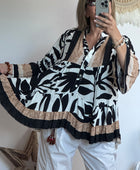 Blouse camélia noir