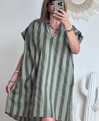 Robe rayée kaki /marron TU 42/50