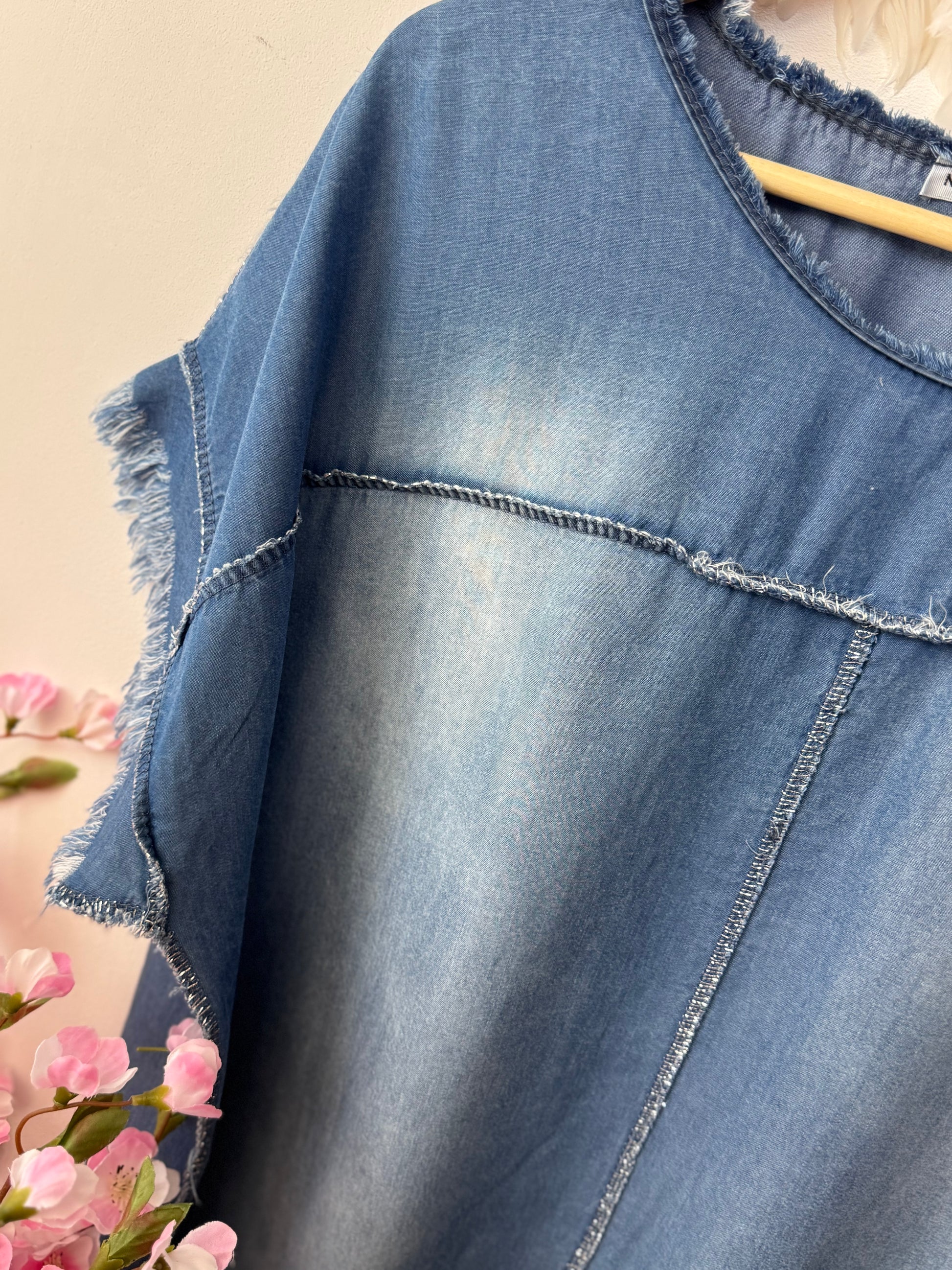 Robe en lyocell bleu denim