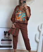 Pantalon vichy terracotta
