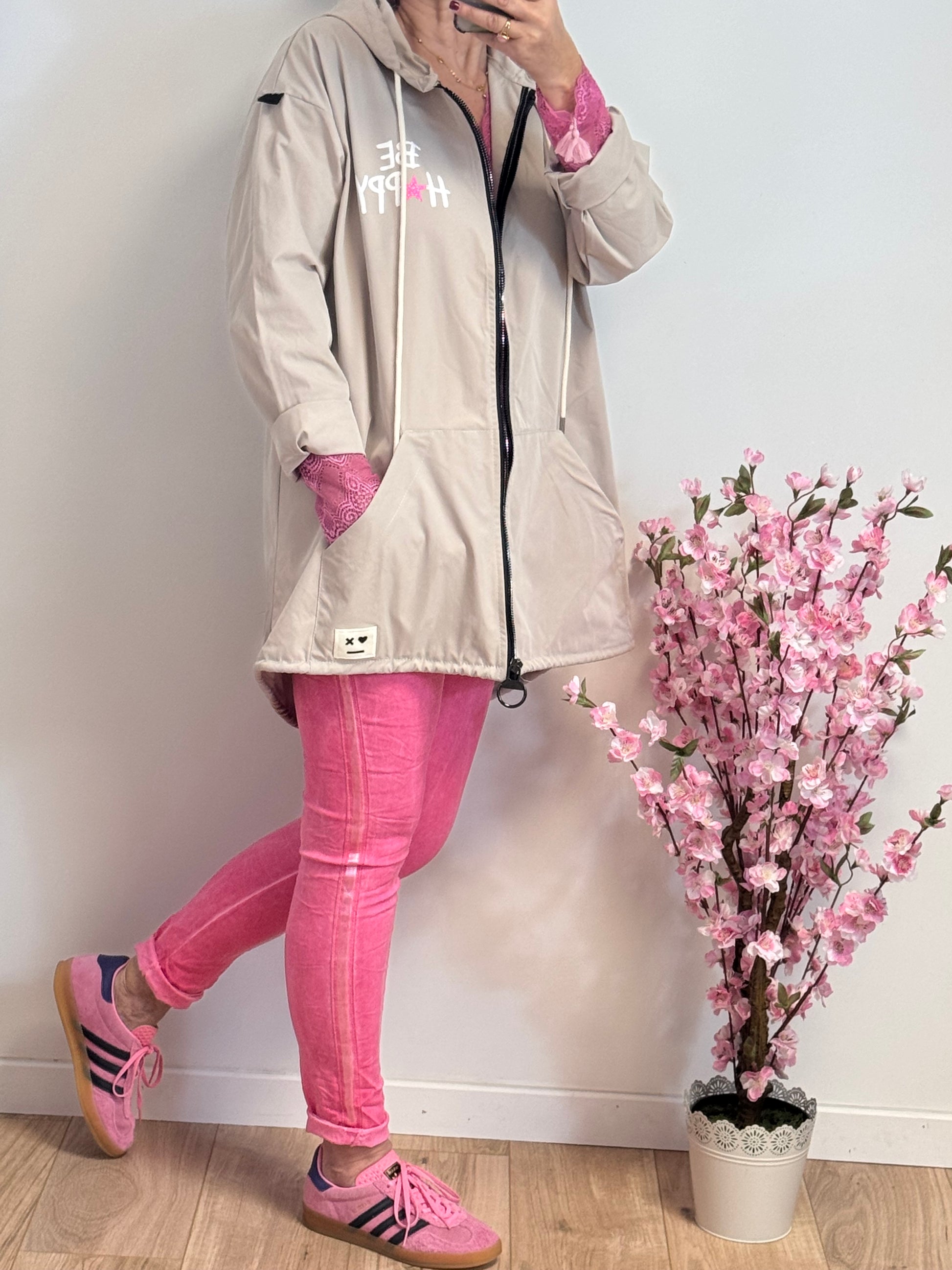 Veste coupe vent Be Happy beige