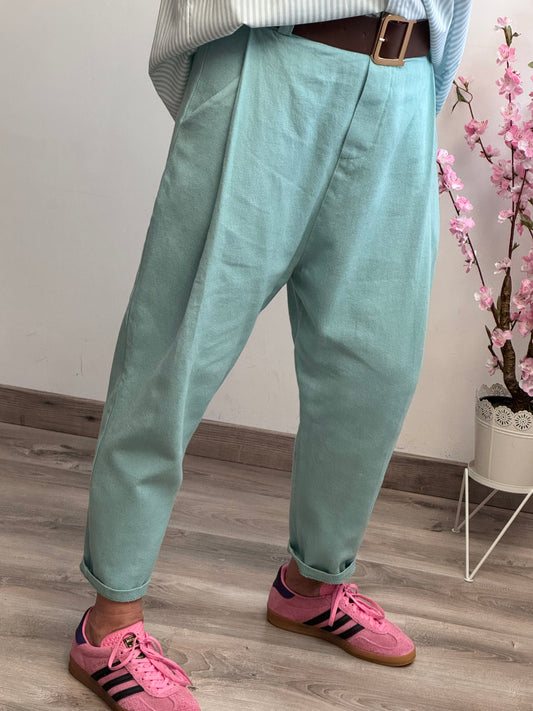 Pantalon saroual vert d’eau