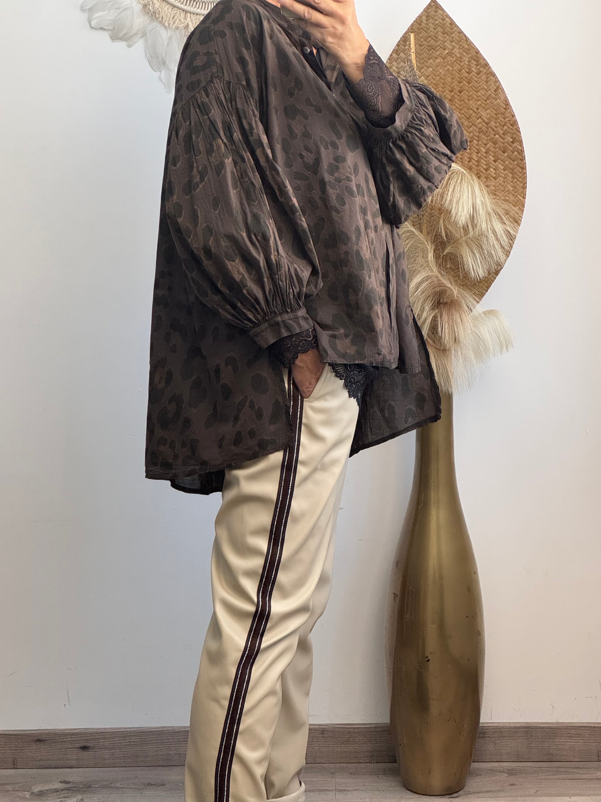 Blouse Rosalie Léo marron