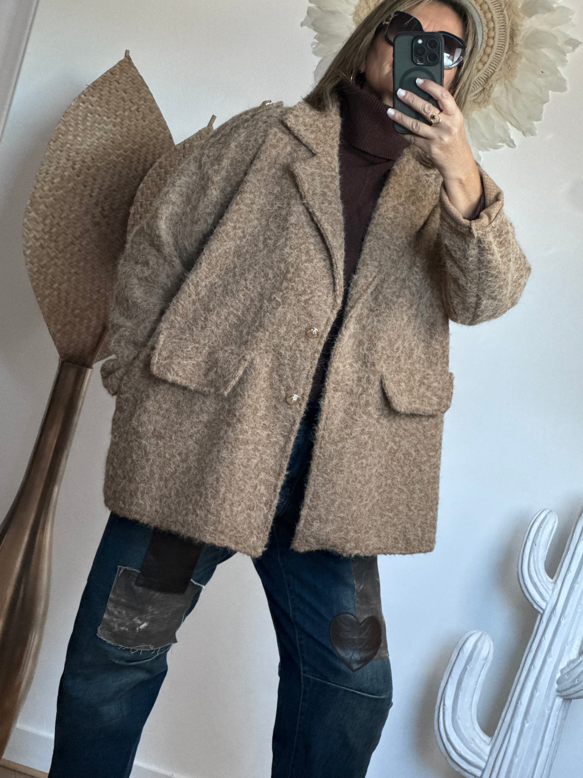 Veste moumoute camel