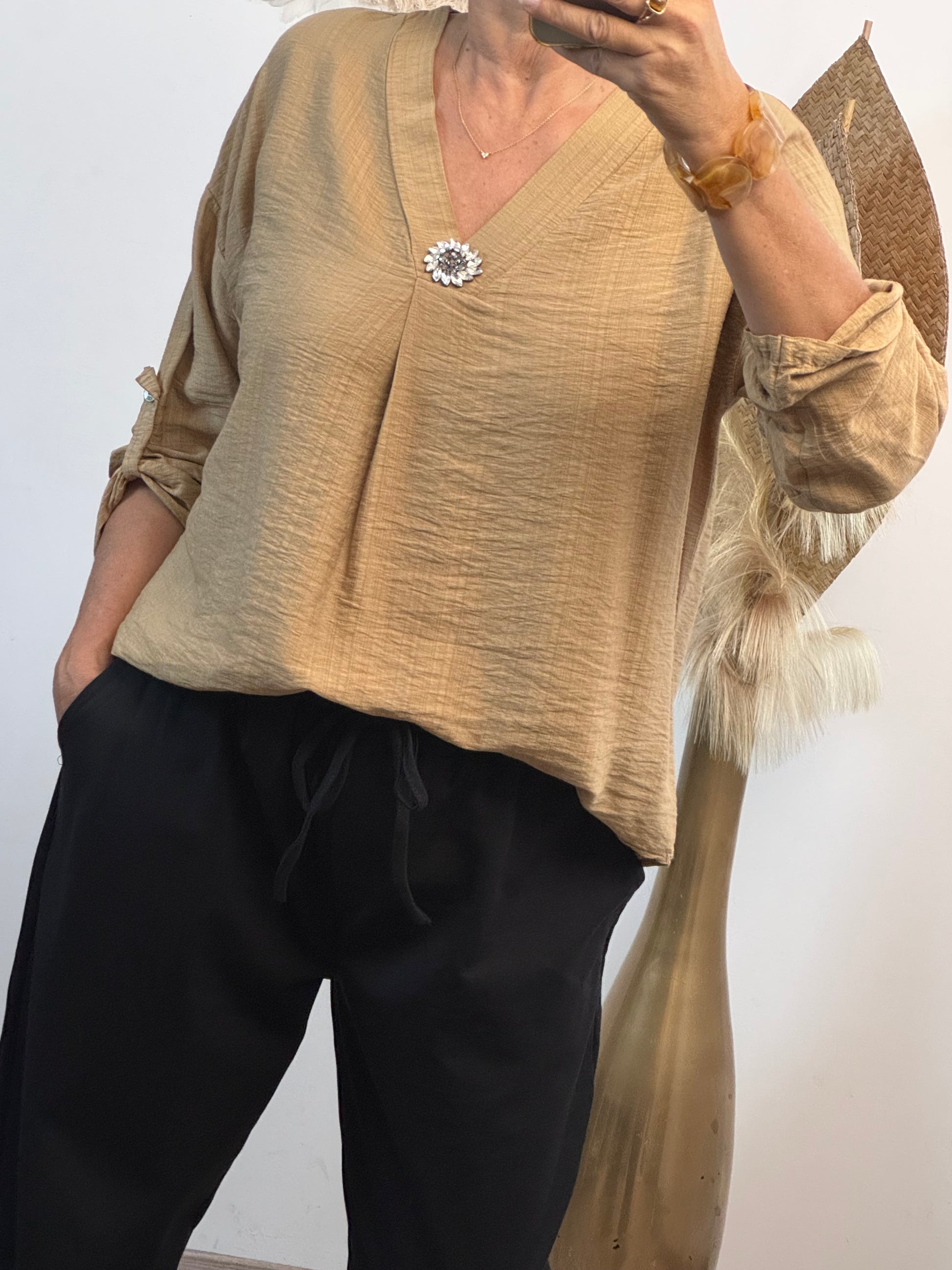 Blouse Léa camel