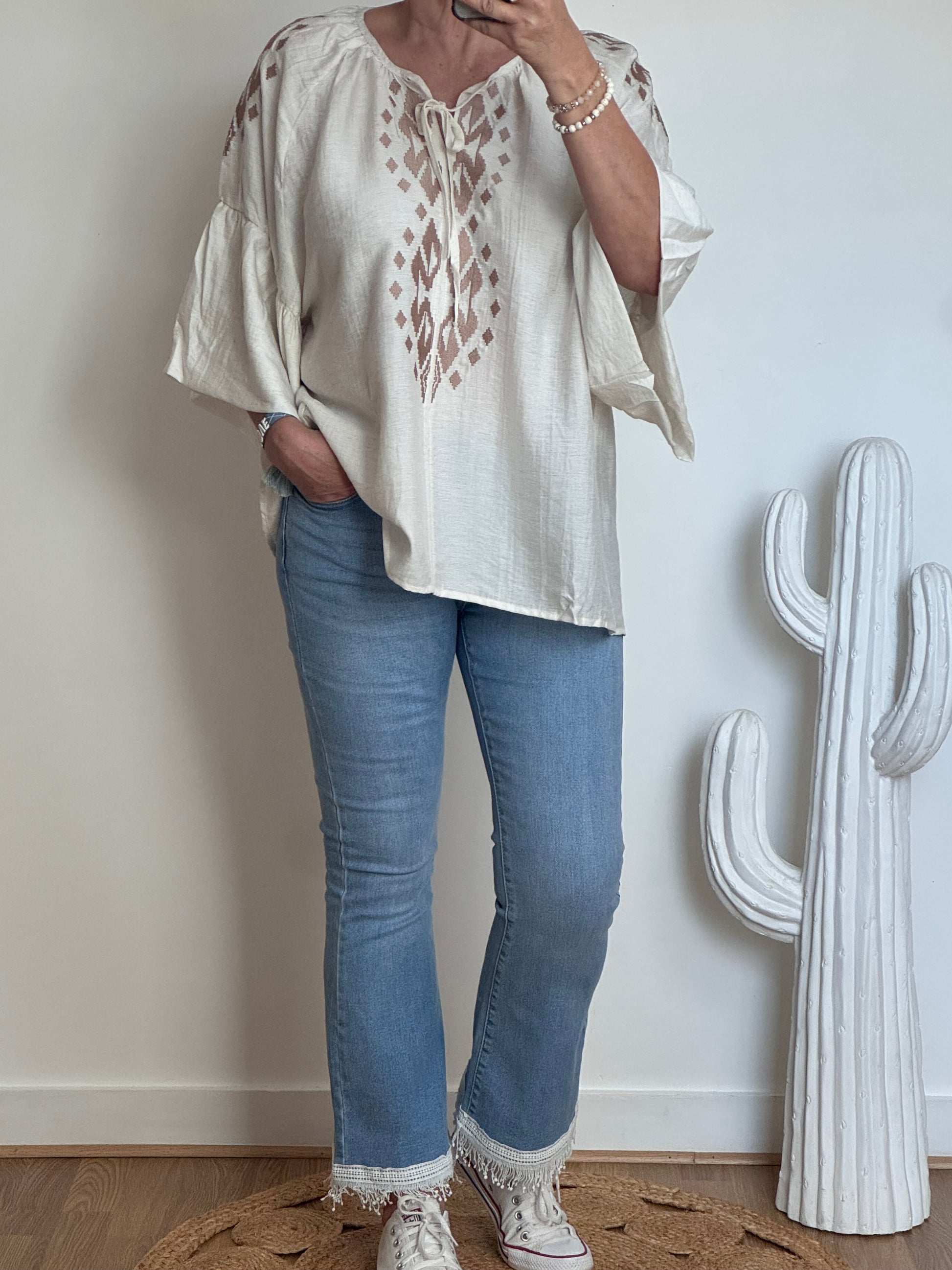 Blouse Elise blanc cassé