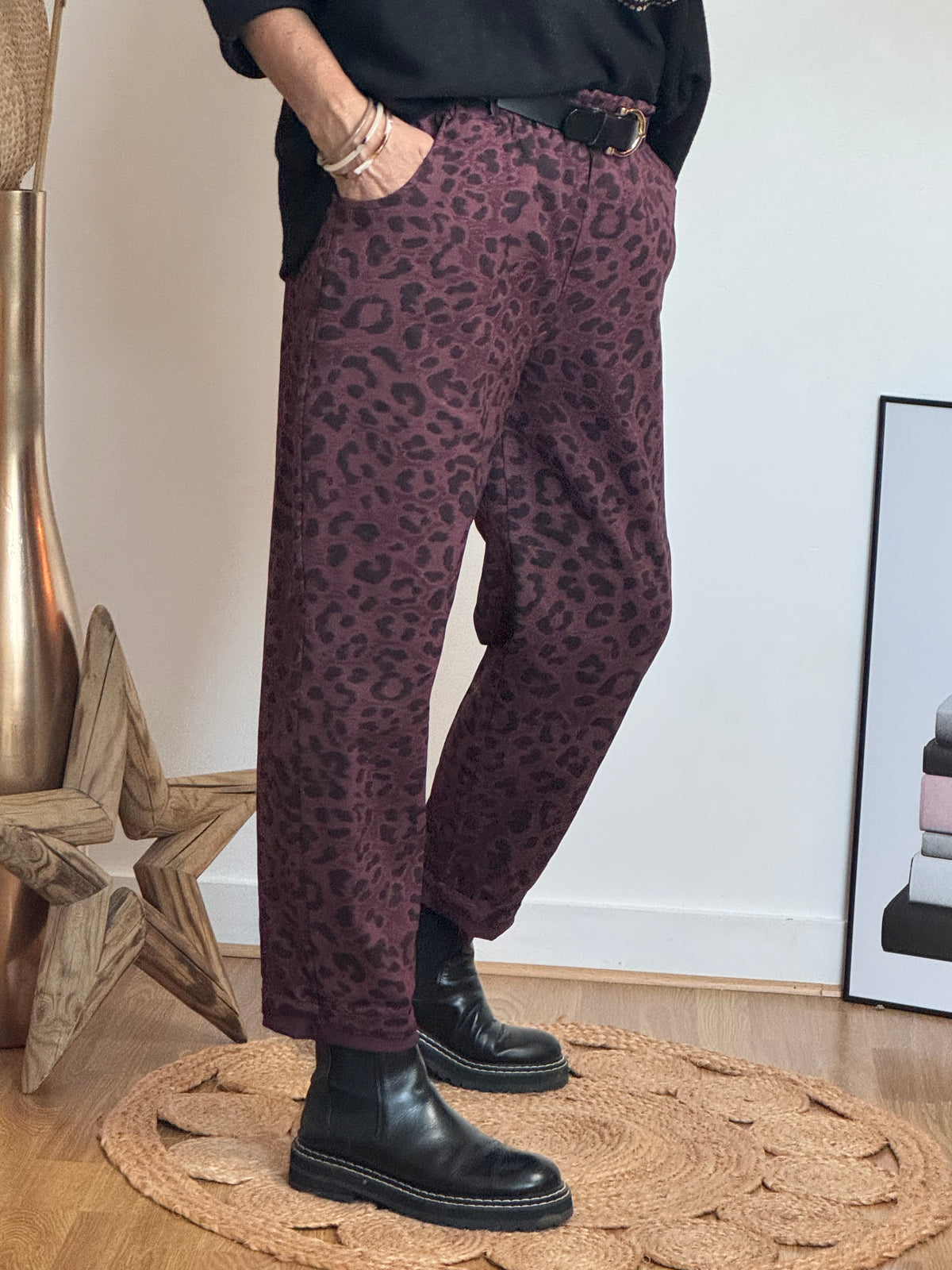 Pantalon Léo lie de vin TU 40/48