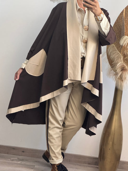 Manteau Félix beige et marron
