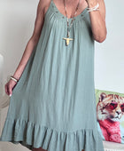 Robe d’été à bretelles kaki