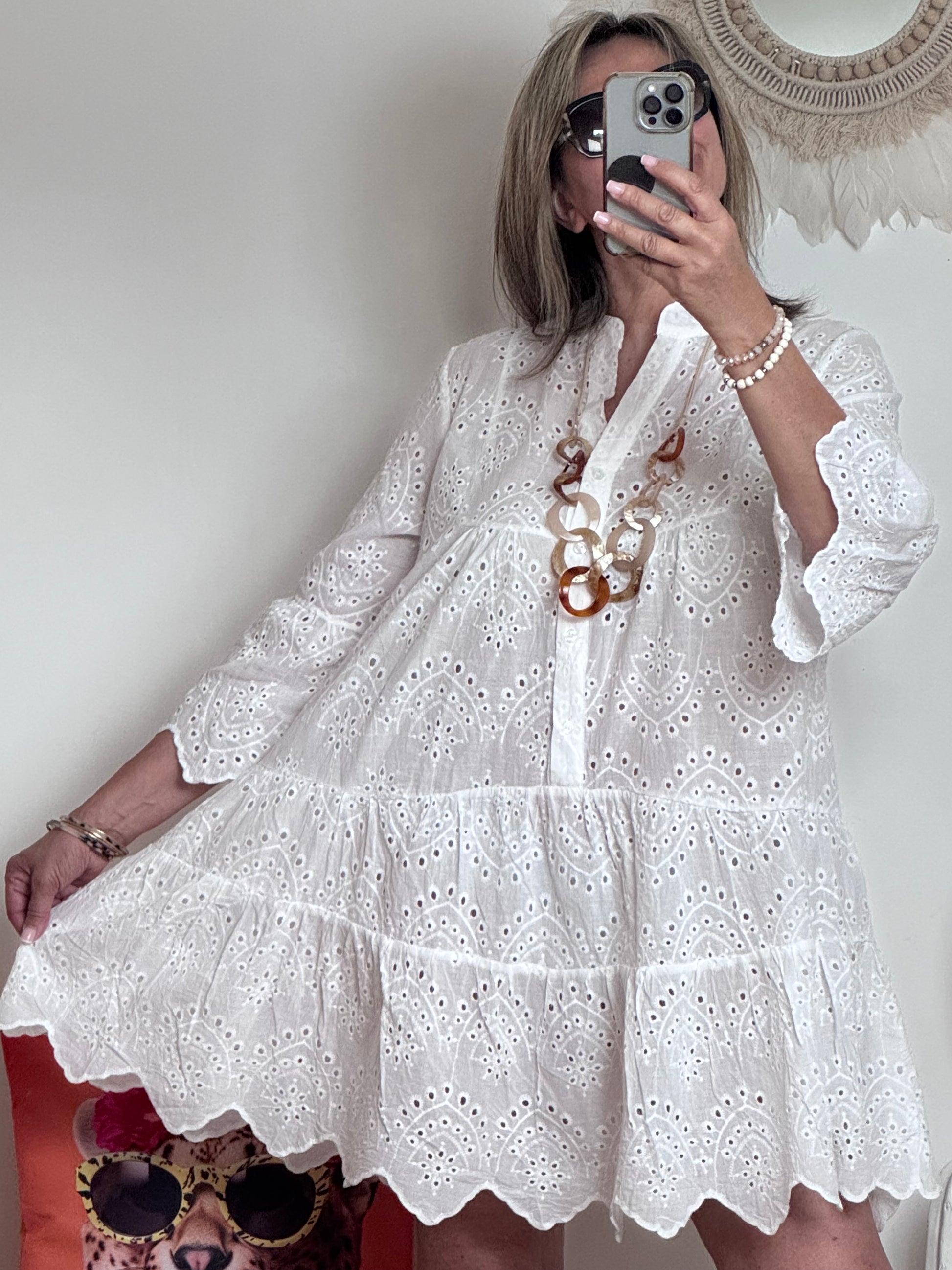 Robe broderie anglaise blanche TU 38/44
