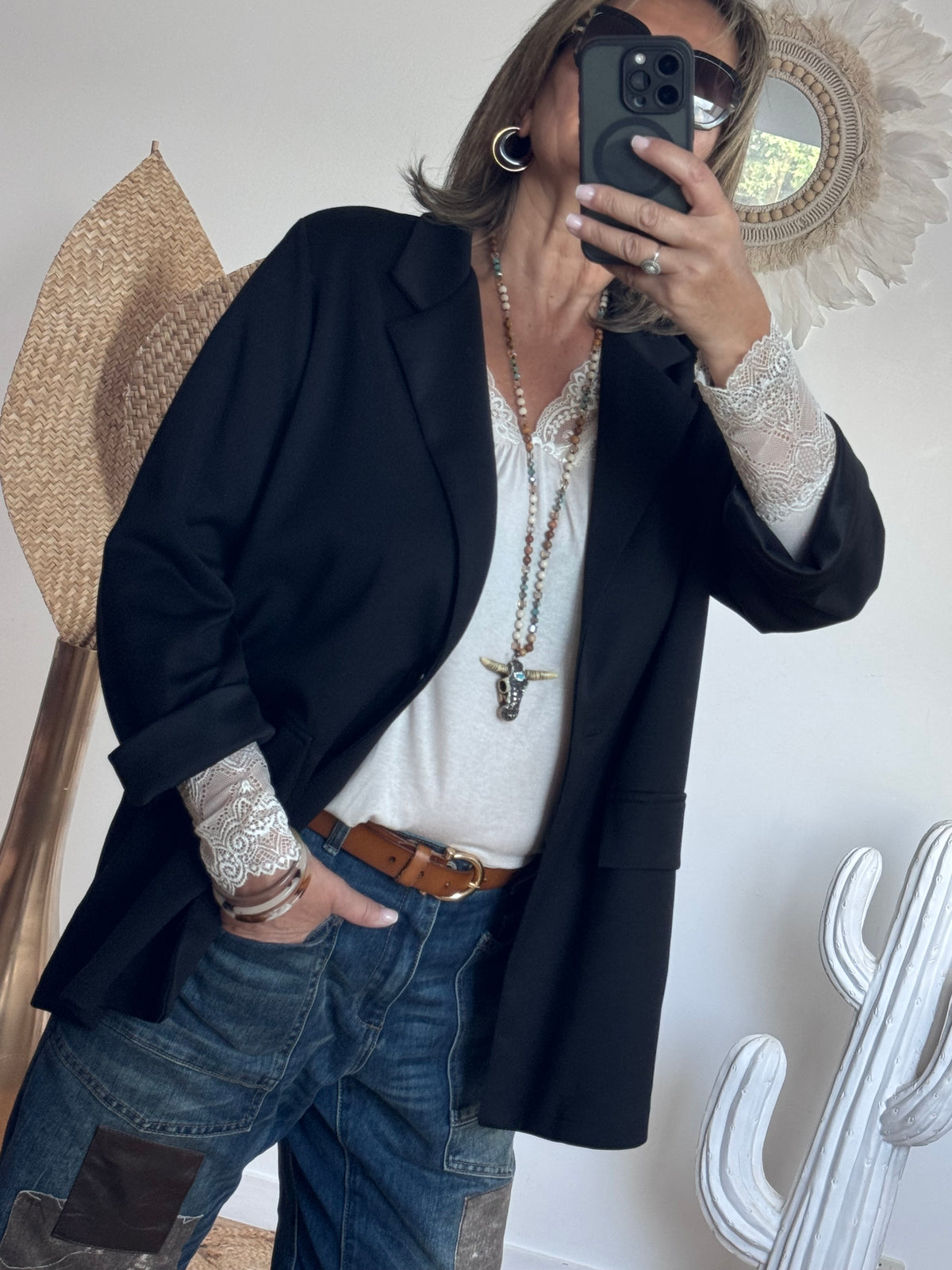 Veste blazer casuel noir TU 40/48