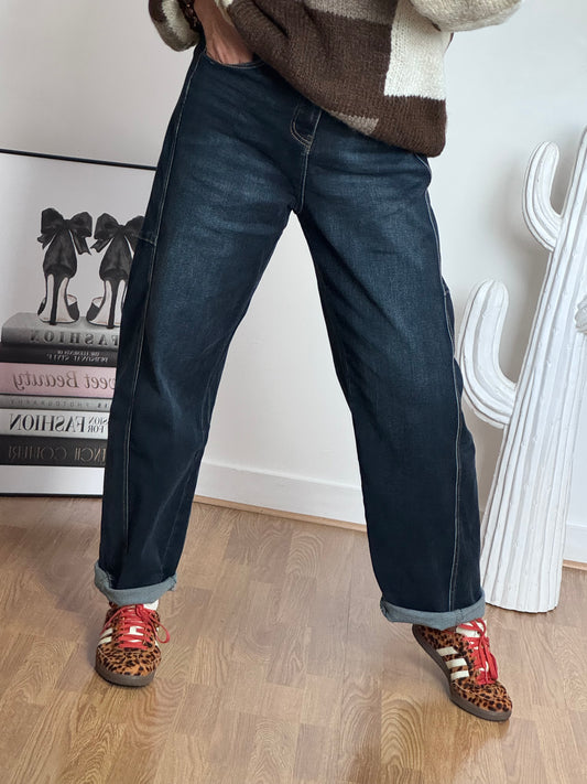 Jean ballon bleu denim