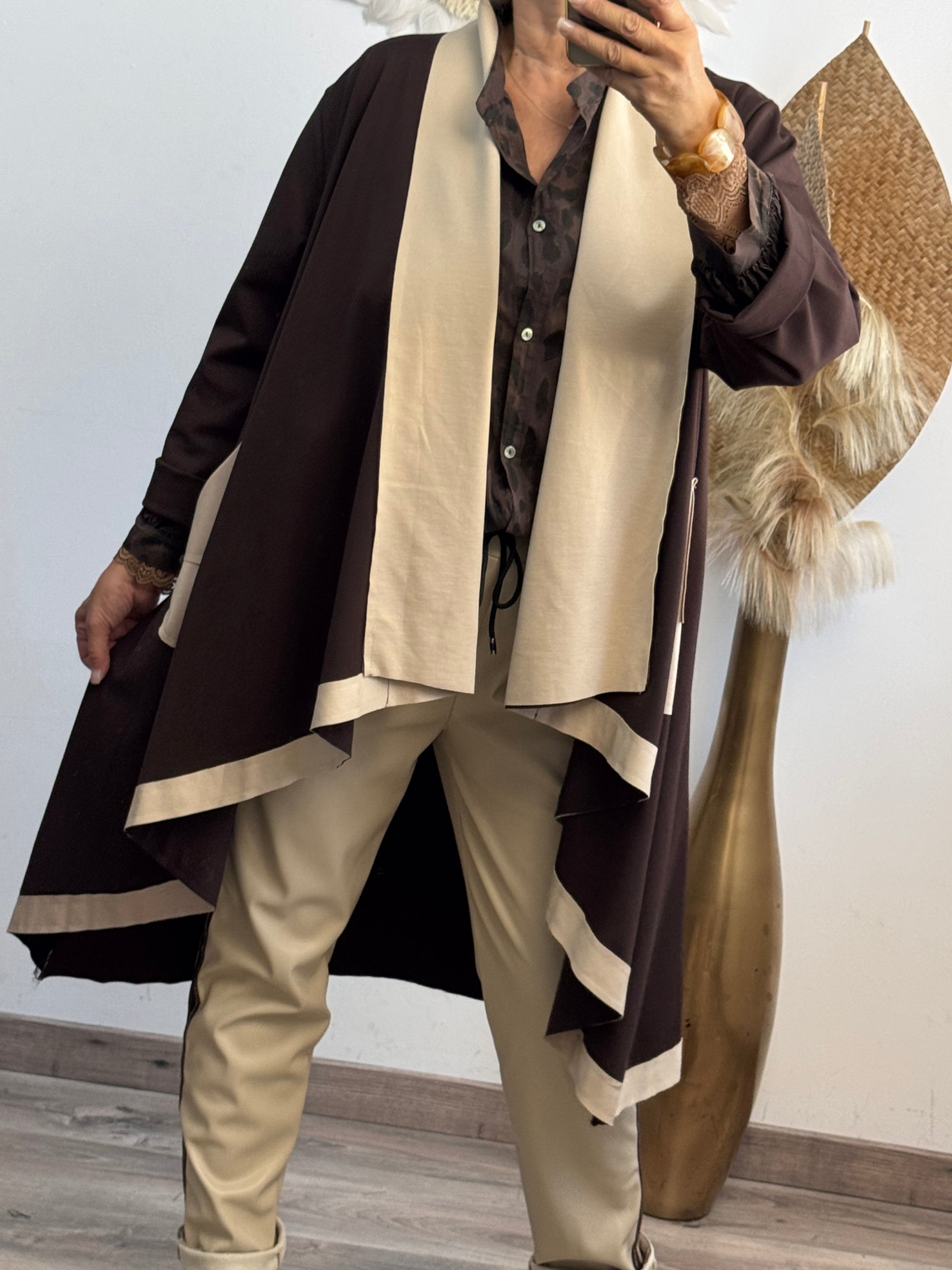 Manteau Félix beige et marron