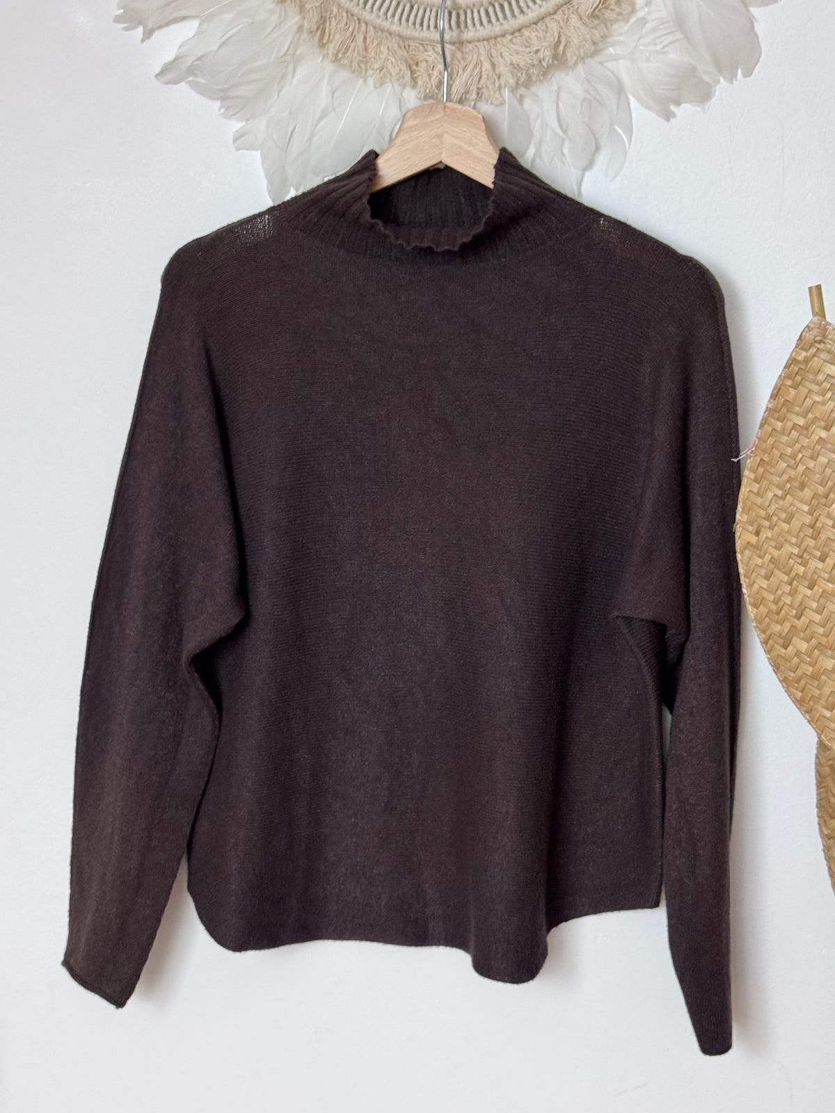 Pull maille col cheminé