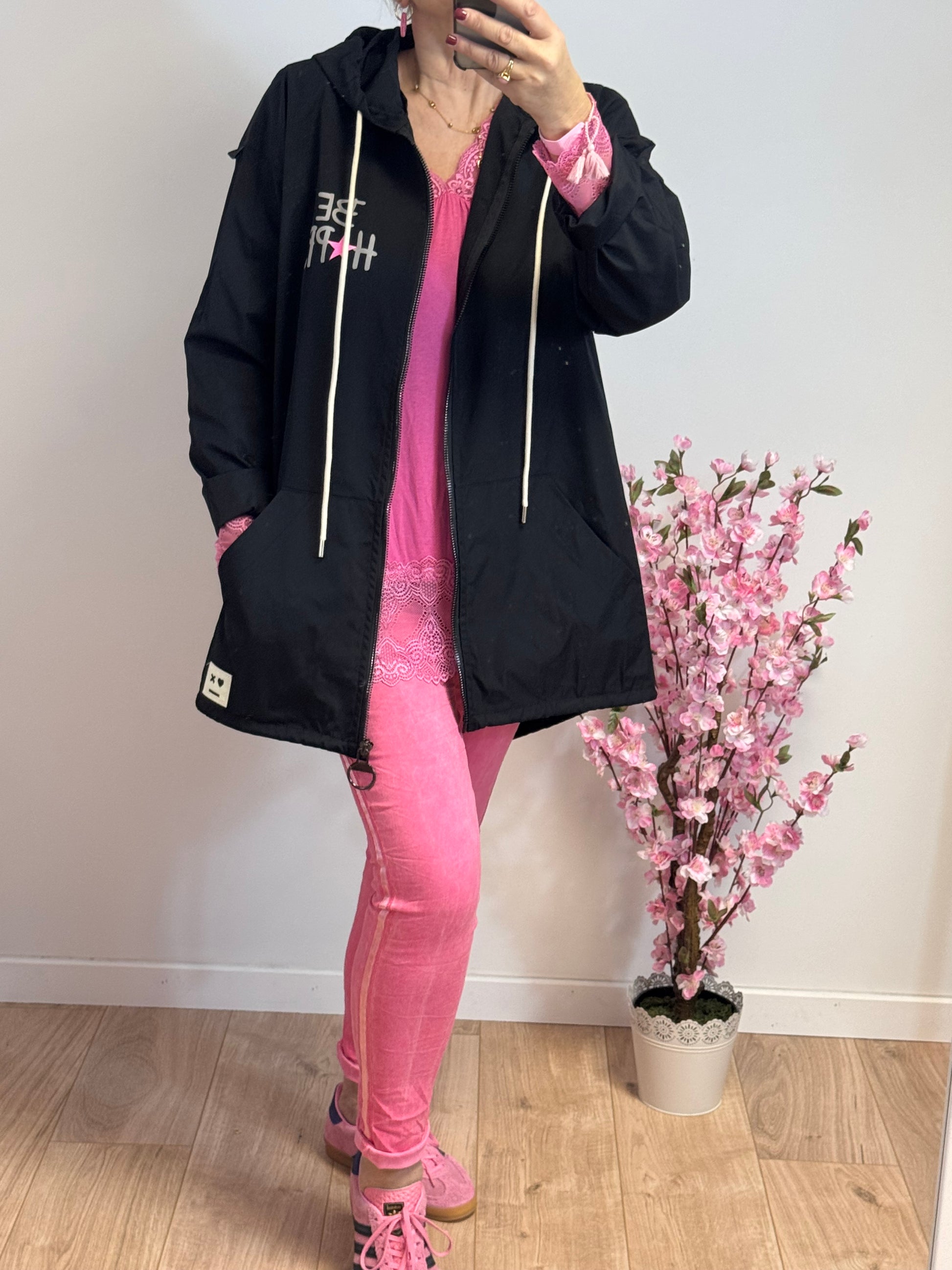 Veste coupe vent Be happy noir