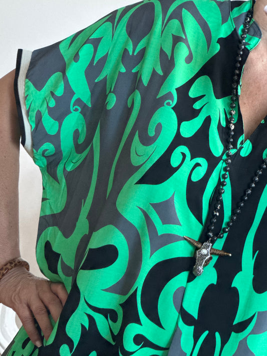 Robe arabesque verte et noire TU 40/48